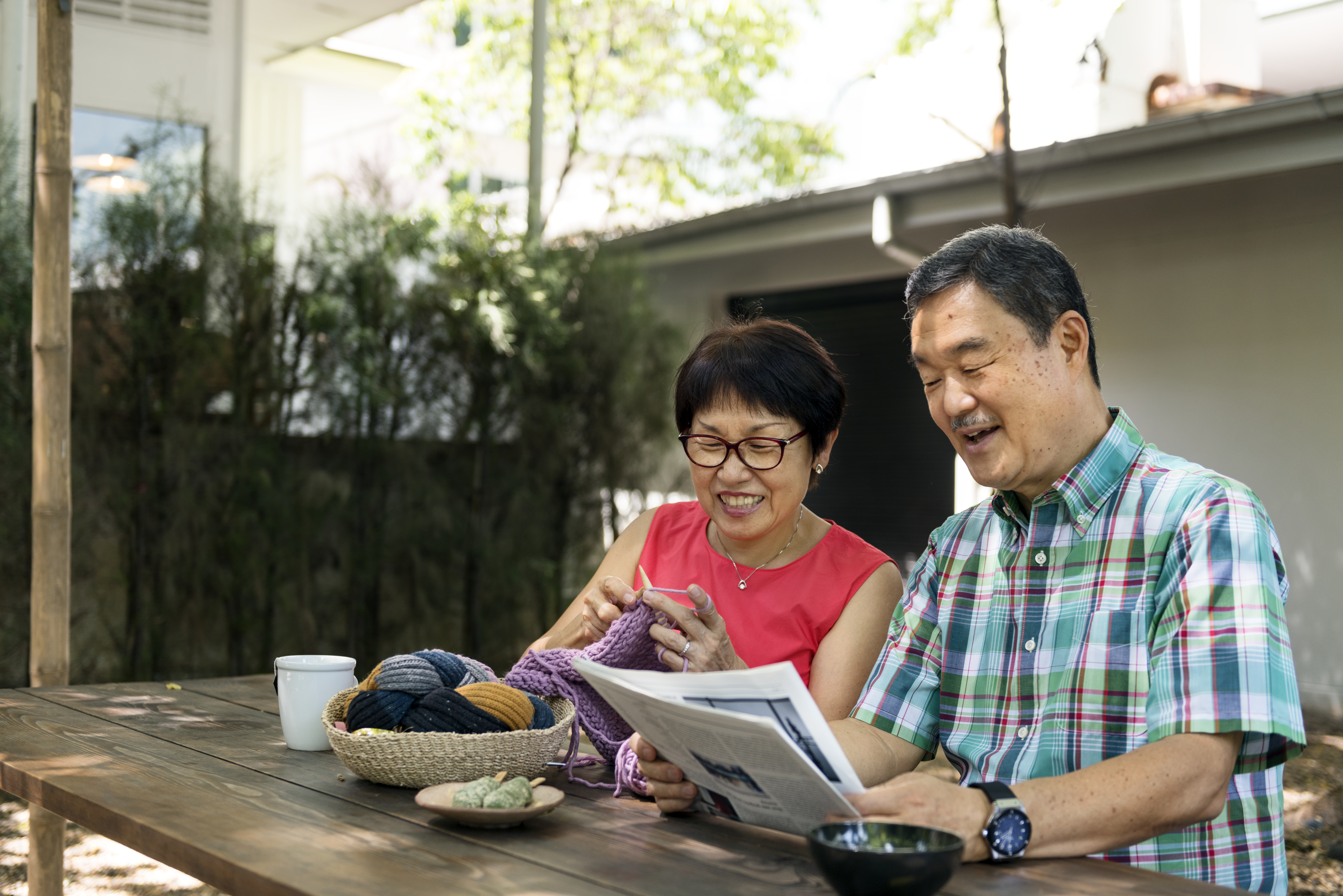 Family sharing memories